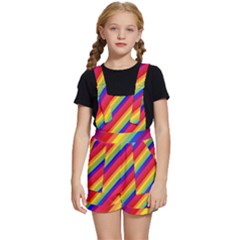 Rainbow-lines Kids  Short Overalls by nate14shop