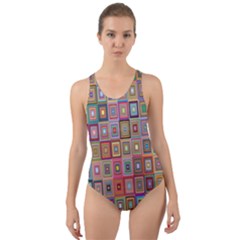 Retro Cut-out Back One Piece Swimsuit by nate14shop