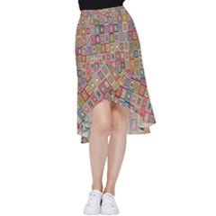 Retro Frill Hi Low Chiffon Skirt by nate14shop