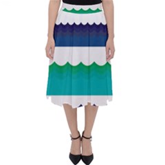 Water-border Classic Midi Skirt by nate14shop