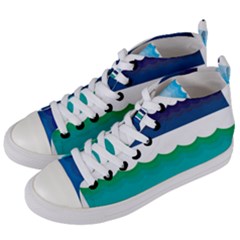 Water-border Women s Mid-top Canvas Sneakers by nate14shop