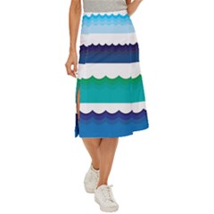 Water-border Midi Panel Skirt by nate14shop