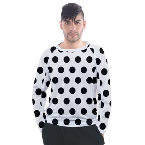 Polkadots White Men s Long Sleeve Raglan Tee by nate14shop