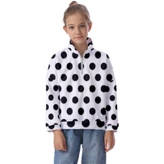 Polkadots White Kids  Half Zip Hoodie by nate14shop