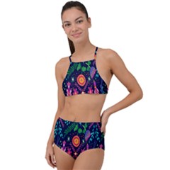 Pattern-vector High Waist Tankini Set by nate14shop