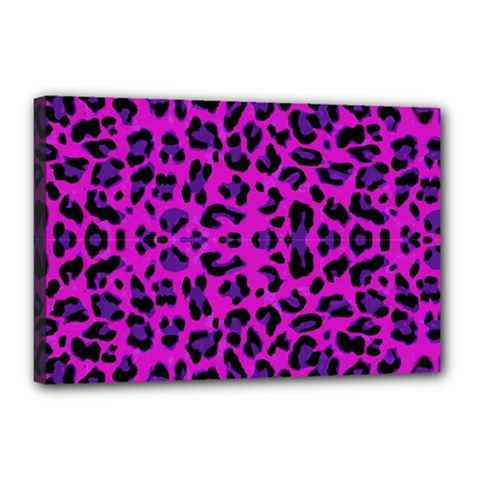 Pattern-tiger-purple Canvas 18  X 12  (stretched) by nate14shop