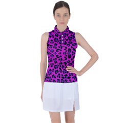 Pattern-tiger-purple Women s Sleeveless Polo Tee by nate14shop