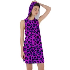 Pattern-tiger-purple Racer Back Hoodie Dress by nate14shop