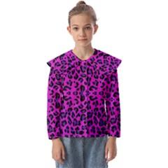 Pattern-tiger-purple Kids  Peter Pan Collar Blouse by nate14shop