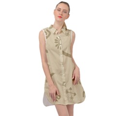 Pattern Frozen Sleeveless Shirt Dress by nate14shop