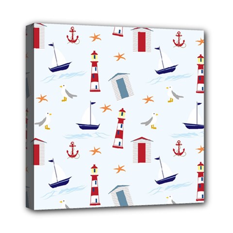 Nautical-ilustrasi Mini Canvas 8  X 8  (stretched) by nate14shop