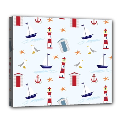 Nautical-ilustrasi Deluxe Canvas 24  X 20  (stretched) by nate14shop