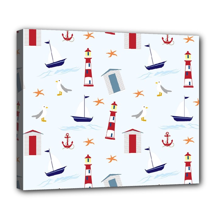 Nautical-ilustrasi Deluxe Canvas 24  x 20  (Stretched)