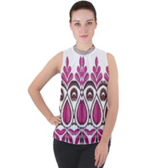 Im Fourth Dimension Colour 2 Mock Neck Chiffon Sleeveless Top by imanmulyana