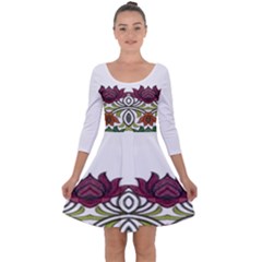 Im Fourth Dimension Colour 3 Quarter Sleeve Skater Dress by imanmulyana