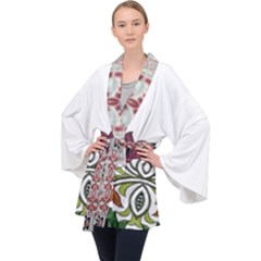 Im Fourth Dimension Colour 3 Long Sleeve Velvet Kimono 