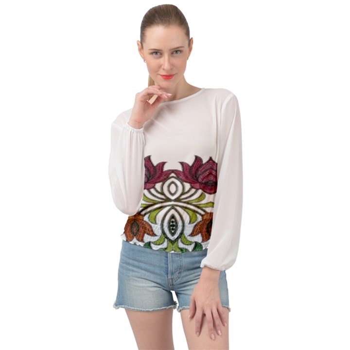 IM Fourth Dimension Colour 3 Banded Bottom Chiffon Top