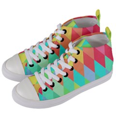 Low-poly Women s Mid-top Canvas Sneakers by nate14shop