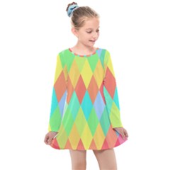 Low-poly Kids  Long Sleeve Dress by nate14shop