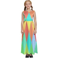 Low-poly Kids  Satin Sleeveless Maxi Dress by nate14shop