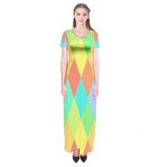 Low-poly Short Sleeve Maxi Dress