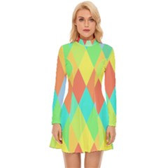 Low-poly Long Sleeve Velour Longline Dress by nate14shop