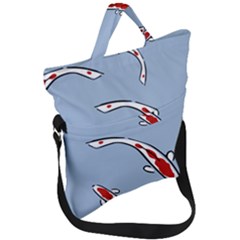 Koi-pattern Fold Over Handle Tote Bag