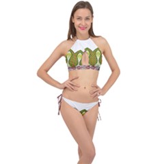 Im Fourth Dimension Colour 5 Cross Front Halter Bikini Set