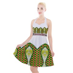 Im Fourth Dimension Colour 5 Halter Party Swing Dress 