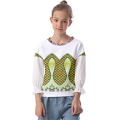 Im Fourth Dimension Colour 5 Kids  Cuff Sleeve Top