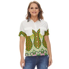 Im Fourth Dimension Colour 5 Women s Short Sleeve Double Pocket Shirt