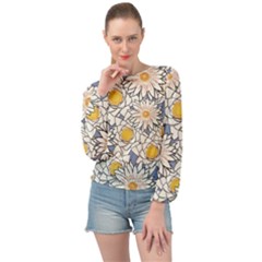 Flowers Banded Bottom Chiffon Top by nate14shop