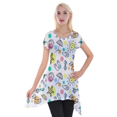 Doodle Short Sleeve Side Drop Tunic