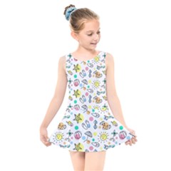 Doodle Kids  Skater Dress Swimsuit by nate14shop