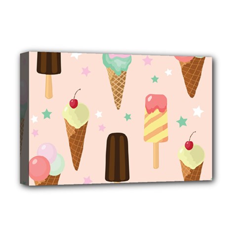 Cute-pink-ice-cream-and-candy-seamless-pattern-vector Deluxe Canvas 18  X 12  (stretched)