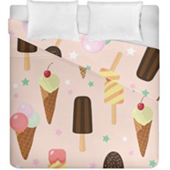 Cute-pink-ice-cream-and-candy-seamless-pattern-vector Duvet Cover Double Side (king Size)