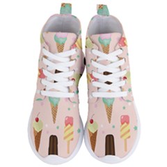 Cute-pink-ice-cream-and-candy-seamless-pattern-vector Women s Lightweight High Top Sneakers by nate14shop