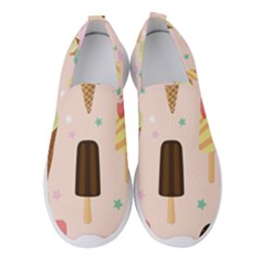 Cute-pink-ice-cream-and-candy-seamless-pattern-vector Women s Slip On Sneakers by nate14shop