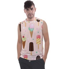 Cute-pink-ice-cream-and-candy-seamless-pattern-vector Men s Regular Tank Top