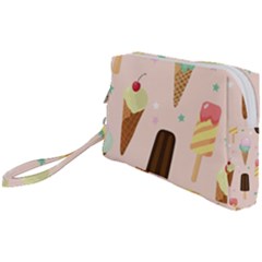 Cute-pink-ice-cream-and-candy-seamless-pattern-vector Wristlet Pouch Bag (small) by nate14shop