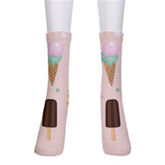 Cute-pink-ice-cream-and-candy-seamless-pattern-vector Crew Socks by nate14shop