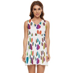 Colorful Tiered Sleeveless Mini Dress by nate14shop