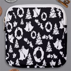 Backdrop-black-white,christmas Mini Square Pouch by nate14shop