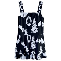 Backdrop-black-white,christmas Kids  Layered Skirt Swimsuit