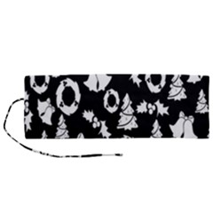 Backdrop-black-white,christmas Roll Up Canvas Pencil Holder (m) by nate14shop