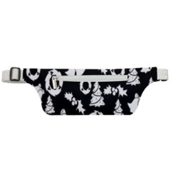 Backdrop-black-white,christmas Active Waist Bag by nate14shop