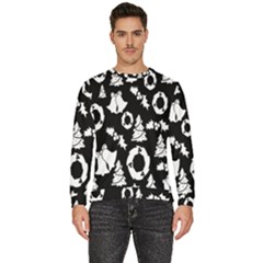 Backdrop-black-white,christmas Men s Fleece Sweatshirt by nate14shop