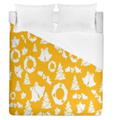 Backdrop-yellow-white Duvet Cover (queen Size) by nate14shop