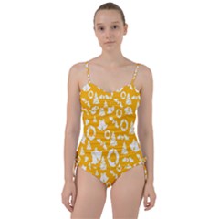 Backdrop-yellow-white Sweetheart Tankini Set