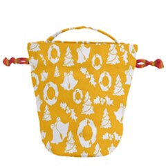 Backdrop-yellow-white Drawstring Bucket Bag by nate14shop